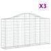 Paniers à gabions arqués 3 pcs 200x30x100/120 cm Fer galvanisé - Photo n°2