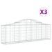 Paniers à gabions arqués 3 pcs 200x30x60/80 cm Fer galvanisé - Photo n°2