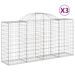 Paniers à gabions arqués 3 pcs 200x50x100/120 cm fer galvanisé - Photo n°2