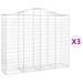 Paniers à gabions arqués 3 pcs 200x50x160/180 cm Fer galvanisé - Photo n°2