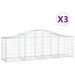 Paniers à gabions arqués 3 pcs 200x50x60/80 cm Fer galvanisé - Photo n°2