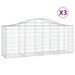 Paniers à gabions arqués 3 pcs 200x50x80/100 cm Fer galvanisé - Photo n°2