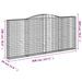 Paniers à gabions arqués 3 pcs 400x30x180/200 cm Fer galvanisé - Photo n°6