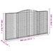 Paniers à gabions arqués 3 pcs 400x30x200/220 cm Fer galvanisé - Photo n°6