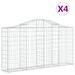 Paniers à gabions arqués 4 pcs 200x30x100/120 cm Fer galvanisé - Photo n°2