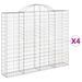 Paniers à gabions arqués 4 pcs 200x30x160/180 cm Fer galvanisé - Photo n°2