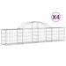 Paniers à gabions arqués 4 pcs 200x30x40/60 cm Fer galvanisé - Photo n°2