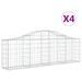 Paniers à gabions arqués 4 pcs 200x30x60/80 cm Fer galvanisé - Photo n°2