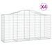 Paniers à gabions arqués 4 pcs 200x50x100/120 cm fer galvanisé - Photo n°2