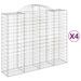 Paniers à gabions arqués 4 pcs 200x50x160/180 cm Fer galvanisé - Photo n°2