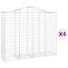 Paniers à gabions arqués 4 pcs 200x50x160/180 cm Fer galvanisé - Photo n°2