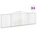 Paniers à gabions arqués 4 pcs 400x30x120/140 cm Fer galvanisé - Photo n°2