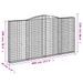 Paniers à gabions arqués 4 pcs 400x30x200/220 cm Fer galvanisé - Photo n°6