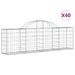 Paniers à gabions arqués 40 pcs 200x30x60/80 cm Fer galvanisé - Photo n°2