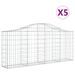 Paniers à gabions arqués 5 pcs 200x30x80/100 cm Fer galvanisé - Photo n°2