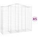 Paniers à gabions arqués 5 pcs 200x50x160/180 cm Fer galvanisé - Photo n°2