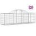 Paniers à gabions arqués 5 pcs 200x50x60/80 cm Fer galvanisé - Photo n°2