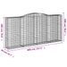 Paniers à gabions arqués 5 pcs 400x50x180/200 cm Fer galvanisé - Photo n°6