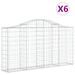 Paniers à gabions arqués 6 pcs 200x30x100/120 cm Fer galvanisé - Photo n°2