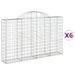 Paniers à gabions arqués 6 pcs 200x30x120/140 cm Fer galvanisé - Photo n°2