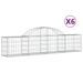 Paniers à gabions arqués 6 pcs 200x30x40/60 cm Fer galvanisé - Photo n°2