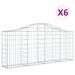 Paniers à gabions arqués 6 pcs 200x30x80/100 cm Fer galvanisé - Photo n°2