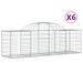 Paniers à gabions arqués 6 pcs 200x50x60/80 cm Fer galvanisé - Photo n°2