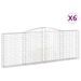 Paniers à gabions arqués 6 pcs 400x30x140/160 cm Fer galvanisé - Photo n°2