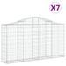 Paniers à gabions arqués 7 pcs 200x30x100/120 cm Fer galvanisé - Photo n°2