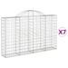 Paniers à gabions arqués 7 pcs 200x30x120/140 cm Fer galvanisé - Photo n°2