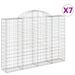 Paniers à gabions arqués 7 pcs 200x30x140/160 cm Fer galvanisé - Photo n°2