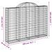 Paniers à gabions arqués 7 pcs 200x30x140/160 cm Fer galvanisé - Photo n°6