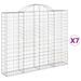 Paniers à gabions arqués 7 pcs 200x30x160/180 cm Fer galvanisé - Photo n°2