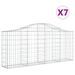 Paniers à gabions arqués 7 pcs 200x30x80/100 cm Fer galvanisé - Photo n°2