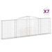 Paniers à gabions arqués 7 pcs 400x30x120/140 cm Fer galvanisé - Photo n°2