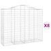 Paniers à gabions arqués 8 pcs 200x50x160/180 cm Fer galvanisé - Photo n°2