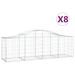 Paniers à gabions arqués 8 pcs 200x50x60/80 cm Fer galvanisé - Photo n°2