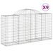 Paniers à gabions arqués 9 pcs 200x50x100/120 cm fer galvanisé - Photo n°2