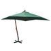 Parasol 300 x 300 cm Poteau en bois Vert - Photo n°1