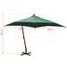 Parasol 300 x 300 cm Poteau en bois Vert - Photo n°8