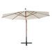 Parasol 350 cm Poteau de bois Blanc - Photo n°4