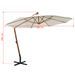 Parasol 350 cm Poteau de bois Blanc - Photo n°9