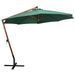 Parasol 350 cm Poteau en bois Vert - Photo n°3