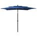 Parasol à 3 niveaux avec mât en aluminium Bleu azuré 2,5x2,5 m - Photo n°1