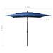 Parasol à 3 niveaux avec mât en aluminium Bleu azuré 2,5x2,5 m - Photo n°8