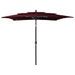 Parasol à 3 niveaux avec mât en aluminium Bordeaux 2,5x2,5 m - Photo n°1