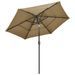 Parasol à 3 niveaux avec mât en aluminium Taupe 2,5 m - Photo n°4