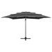 Parasol à 4 niveaux avec mât en aluminium Anthracite 250x250 cm - Photo n°4