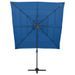 Parasol à 4 niveaux avec mât en aluminium Bleu azuré 250x250 cm - Photo n°3