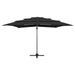 Parasol à 4 niveaux avec mât en aluminium Noir 250x250 cm - Photo n°4